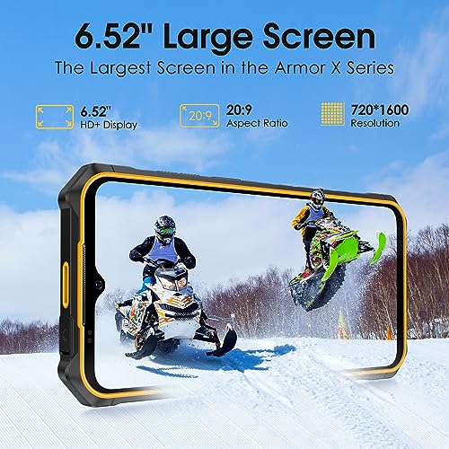 Black Rugged Smartphone, 12+64GB, 50MP Rear Camera, 6.52” Screen, 6320mAh M718