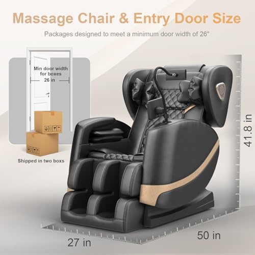 Zero Gravity Massage Chair with 10 Fix Rollers, Heating, Foot Massage, Bluetooth Speaker Z4090