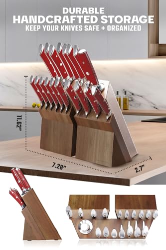 German HC Steel Knife Set Block with Wood Stand X6999