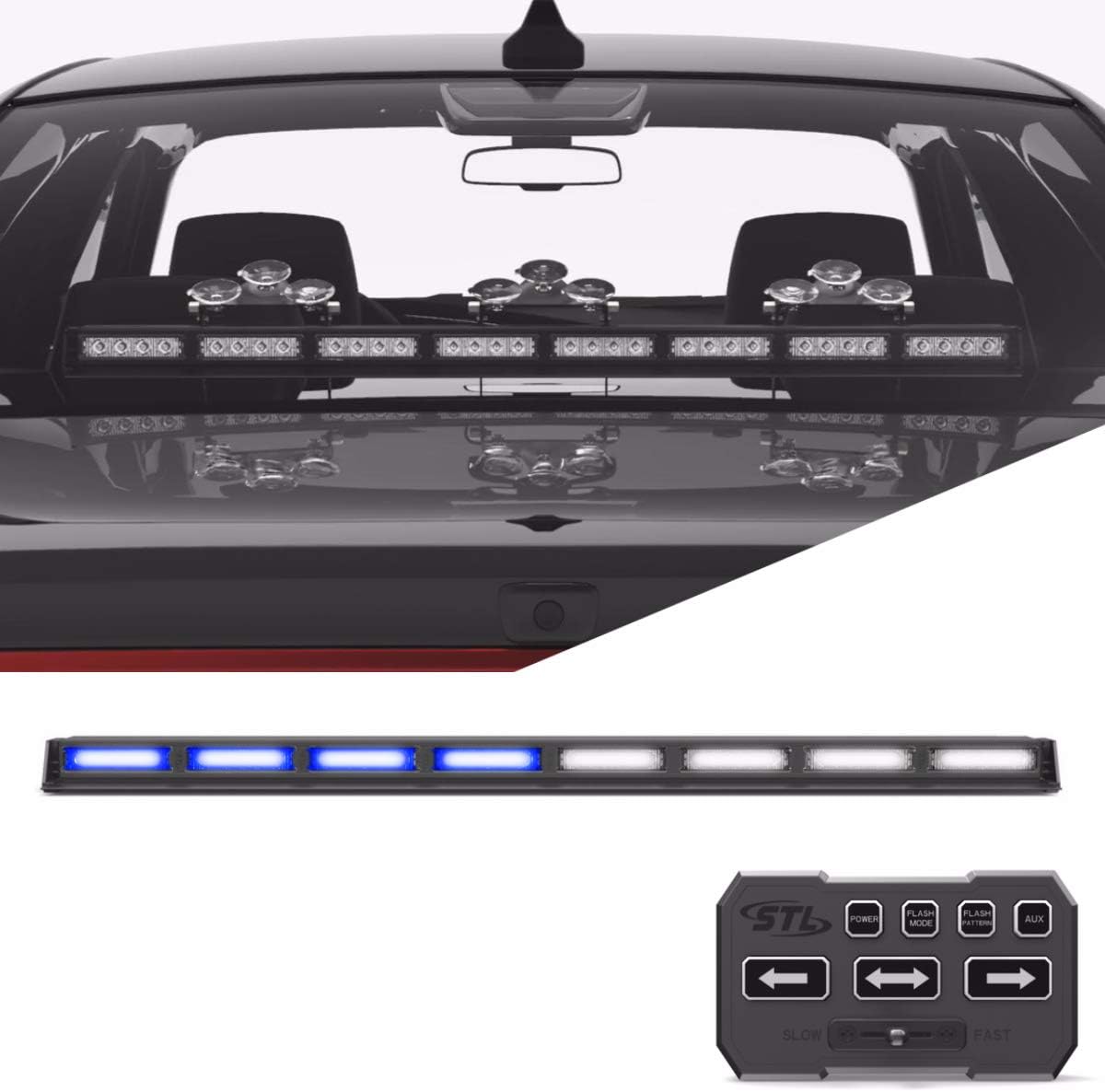 Amber 8 Head LED Traffic Advisor Strobe Light Bar L5375