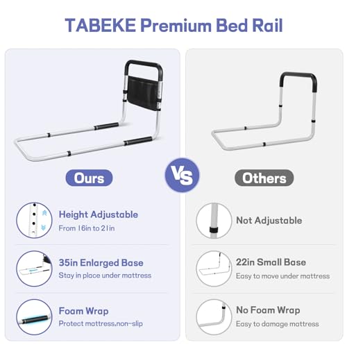 Adjustable Bed Assist Rails with Foam Handle & Double Side Storage Bag B64645