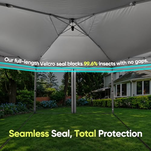 6.6'x6.6' Pop up Screened Canopy Tent with Mosquito Netting and Wheeled Carry Bag S2711