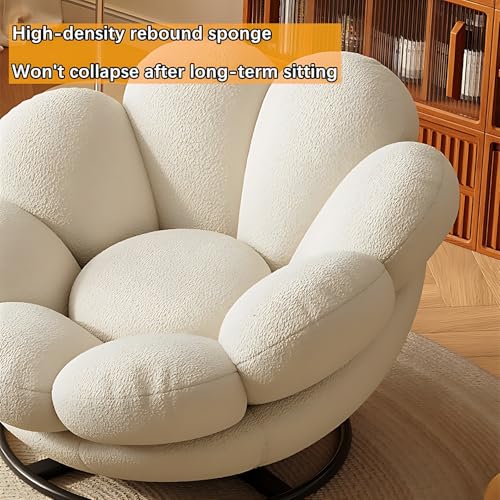 Blue Pumpkin Shape Swivel Lounge Chair with Ottoman V706