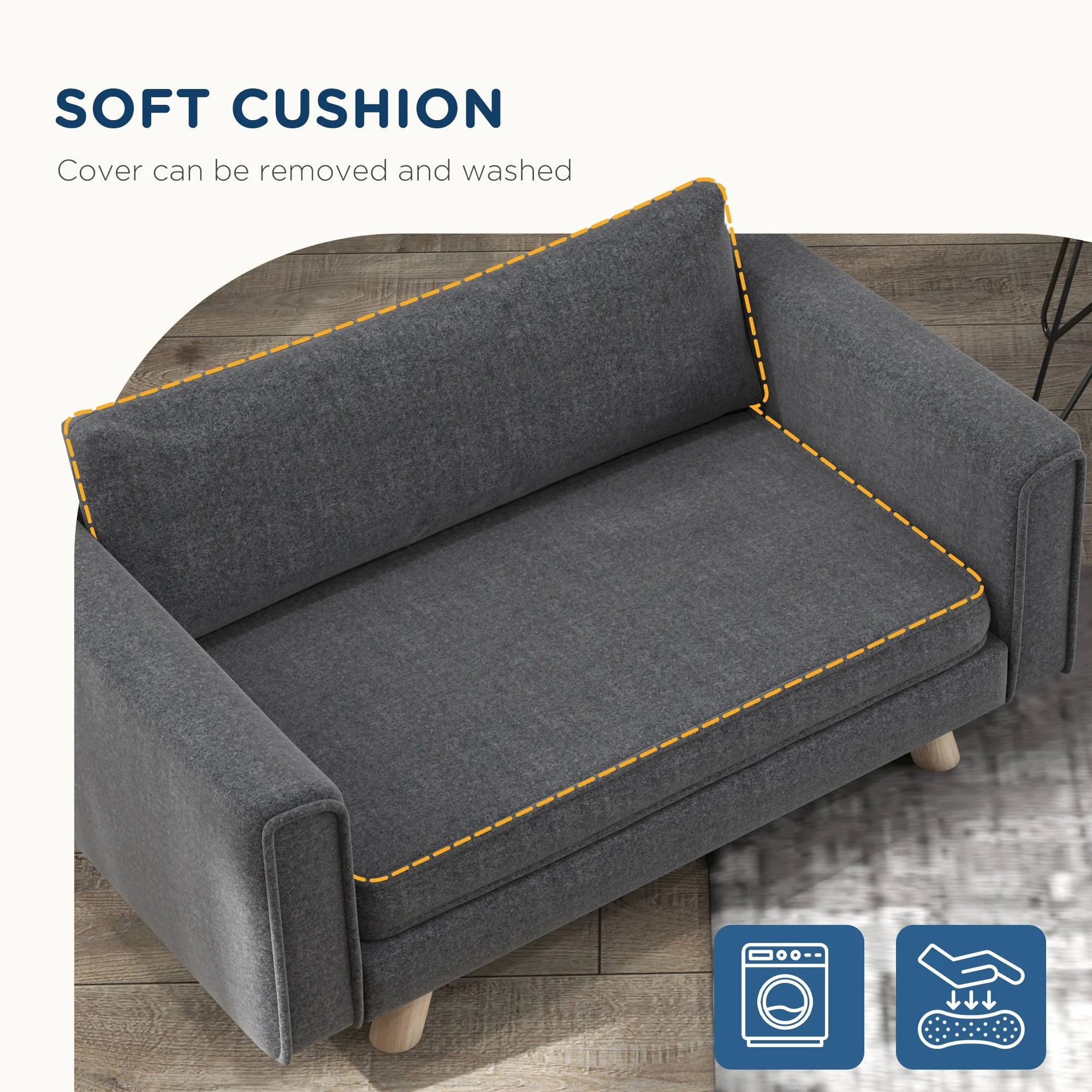 Gray Elevated Pet Sofa P803