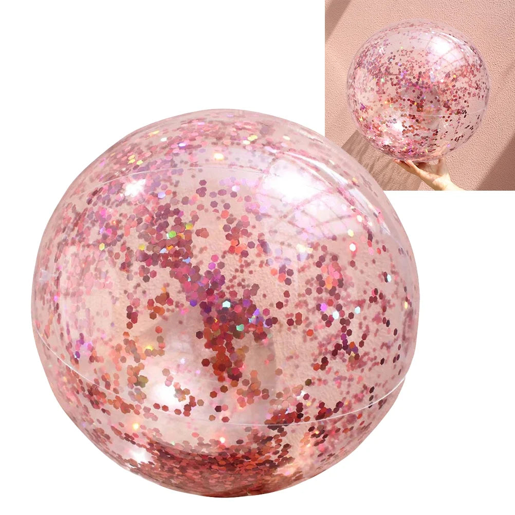 Gold Glitter Sequin Beach Ball with Pump M5566
