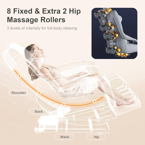 Zero Gravity Massage Chair with 10 Fix Rollers, Heating, Foot Massage, Bluetooth Speaker Z4090