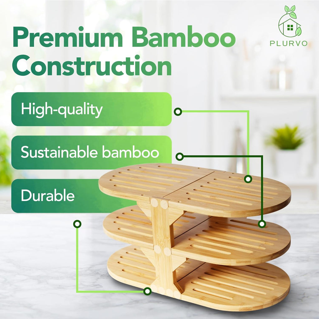 6-Tier Bamboo Plate Organizer S320147