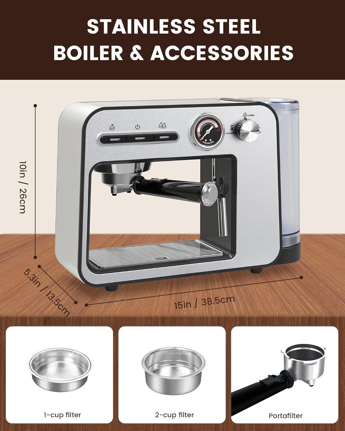 20 Bar Semi-Automatic Espresso Machine with Milk Frother X23032