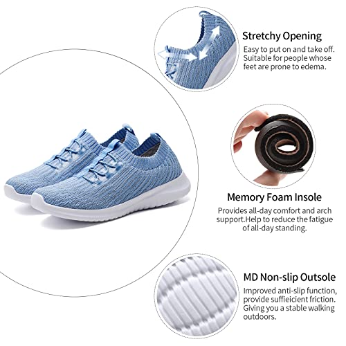 Women's Slip On Walking Shoes Lightweight Casual Running Sneakers M666