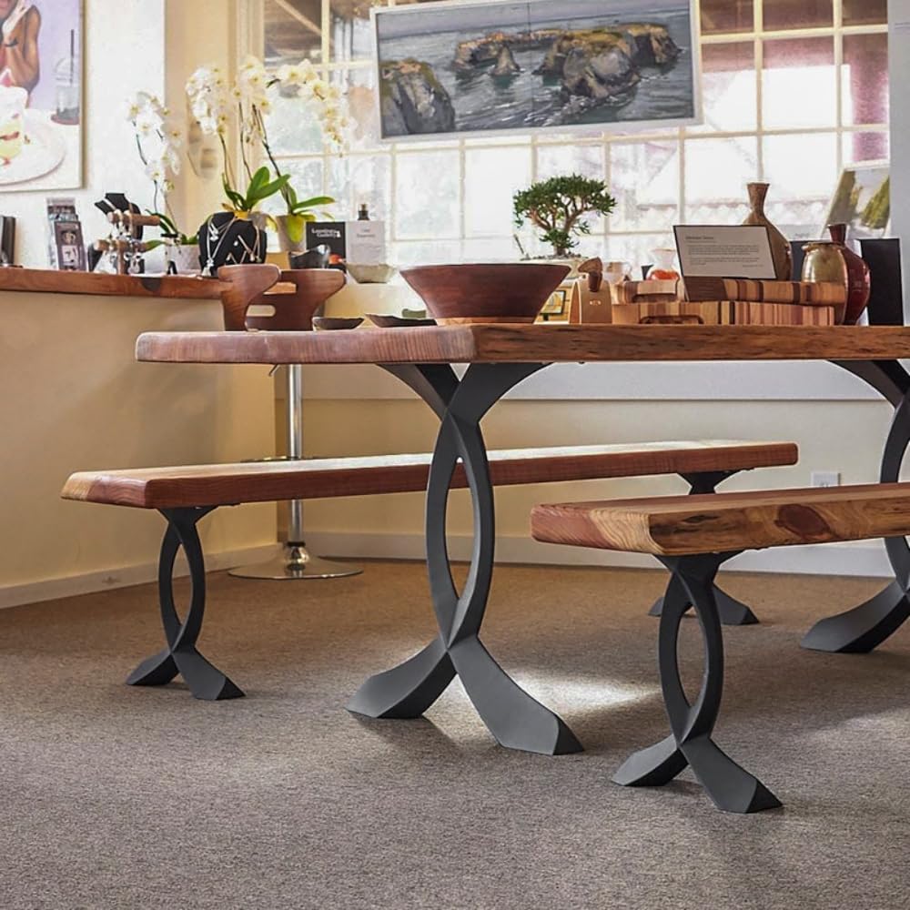 Set of 2 Steel Desk Legs, 28" H x 26" W X940013