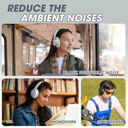 Hybrid Active Noise Cancelling Headphones with Transparent Modes, 70H Playtime Bluetooth Wireless with Mic, 3.5MM Cable, Soft Earpads, Fast Charging, Black T2183