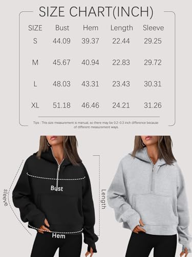 Cropped Fleece Half Zip Hoodie N897