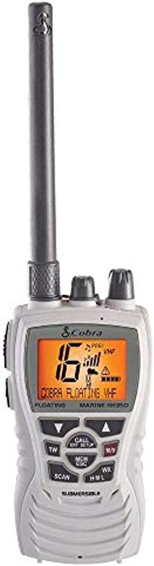 Handheld Floating VHF Radio, 6 Watt, Submersible, White M334365
