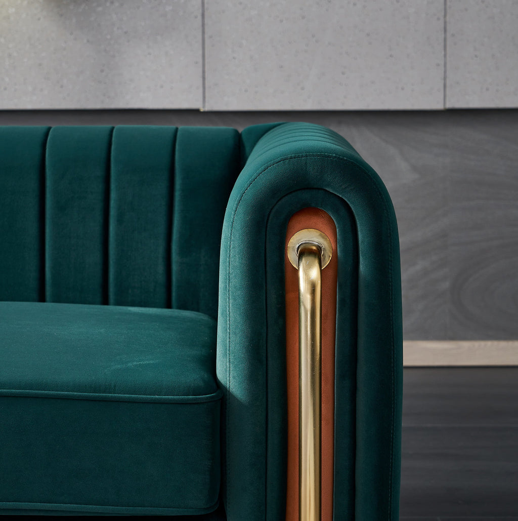 Green Velvet Sofa 84 inches H386978