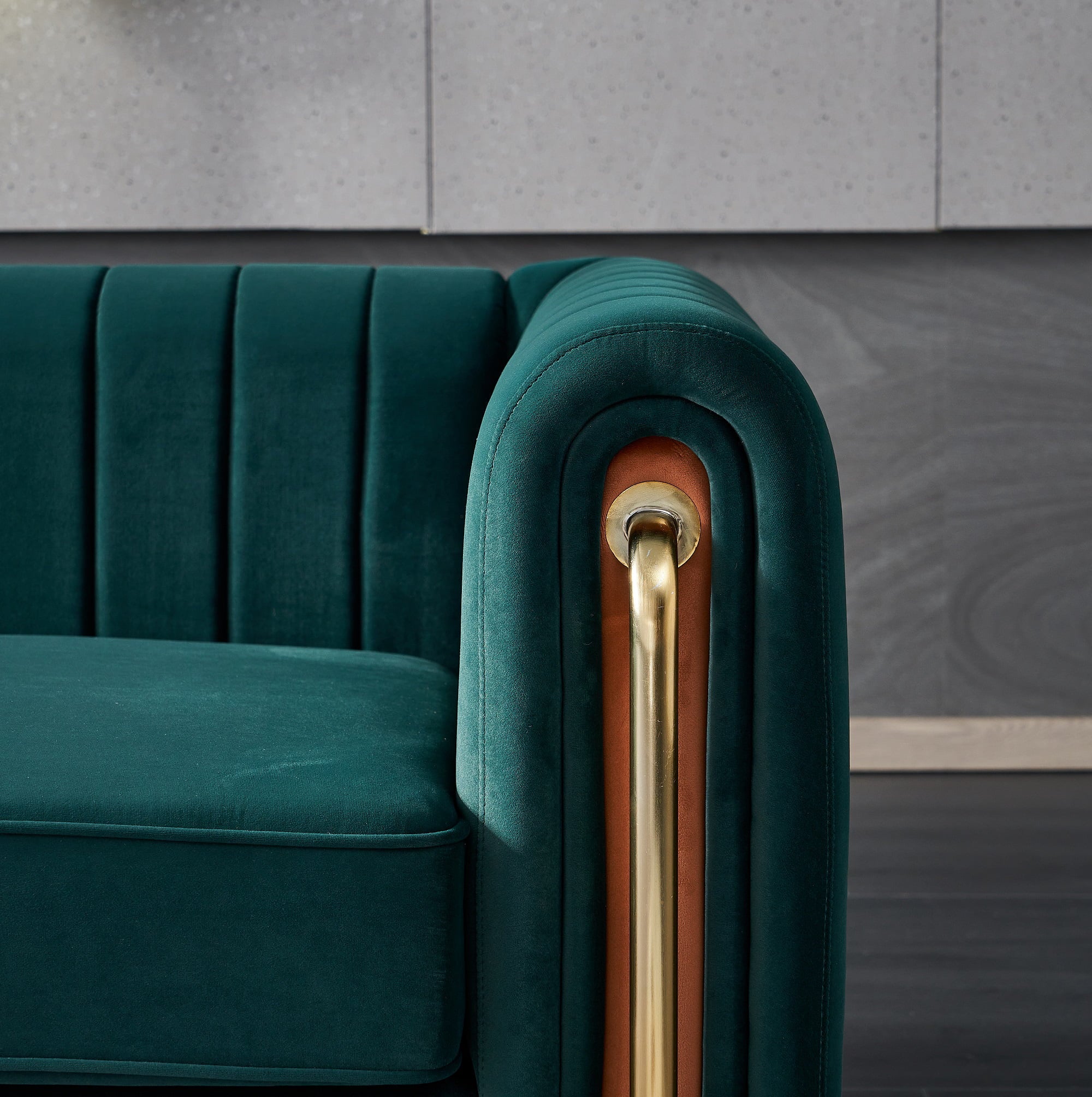 Green Velvet Sofa 84 inches H386978