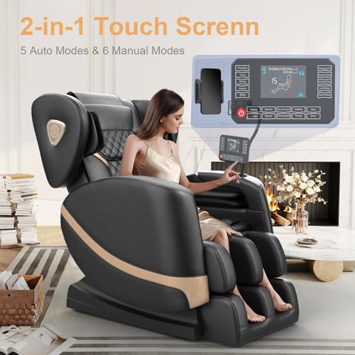 Zero Gravity Massage Chair with 10 Fix Rollers, Heating, Foot Massage, Bluetooth Speaker Z4090