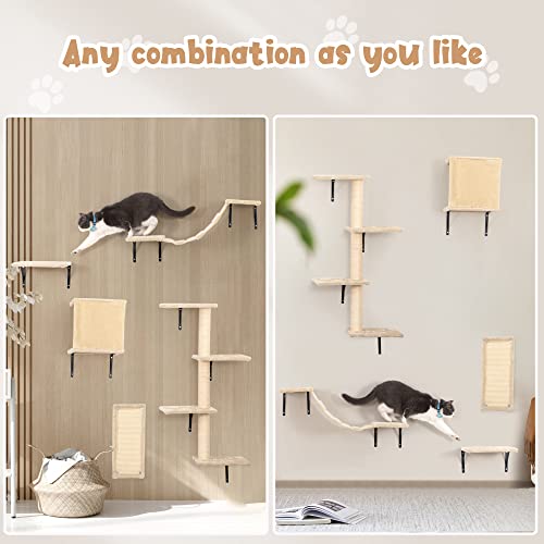 Gray 5 Piece Cat Shelves with Tree, Perch, Scratcher, Bridge & Condo U8091