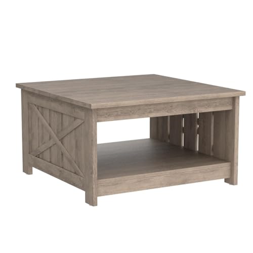 Brown Square Coffee Table with Storage I314034