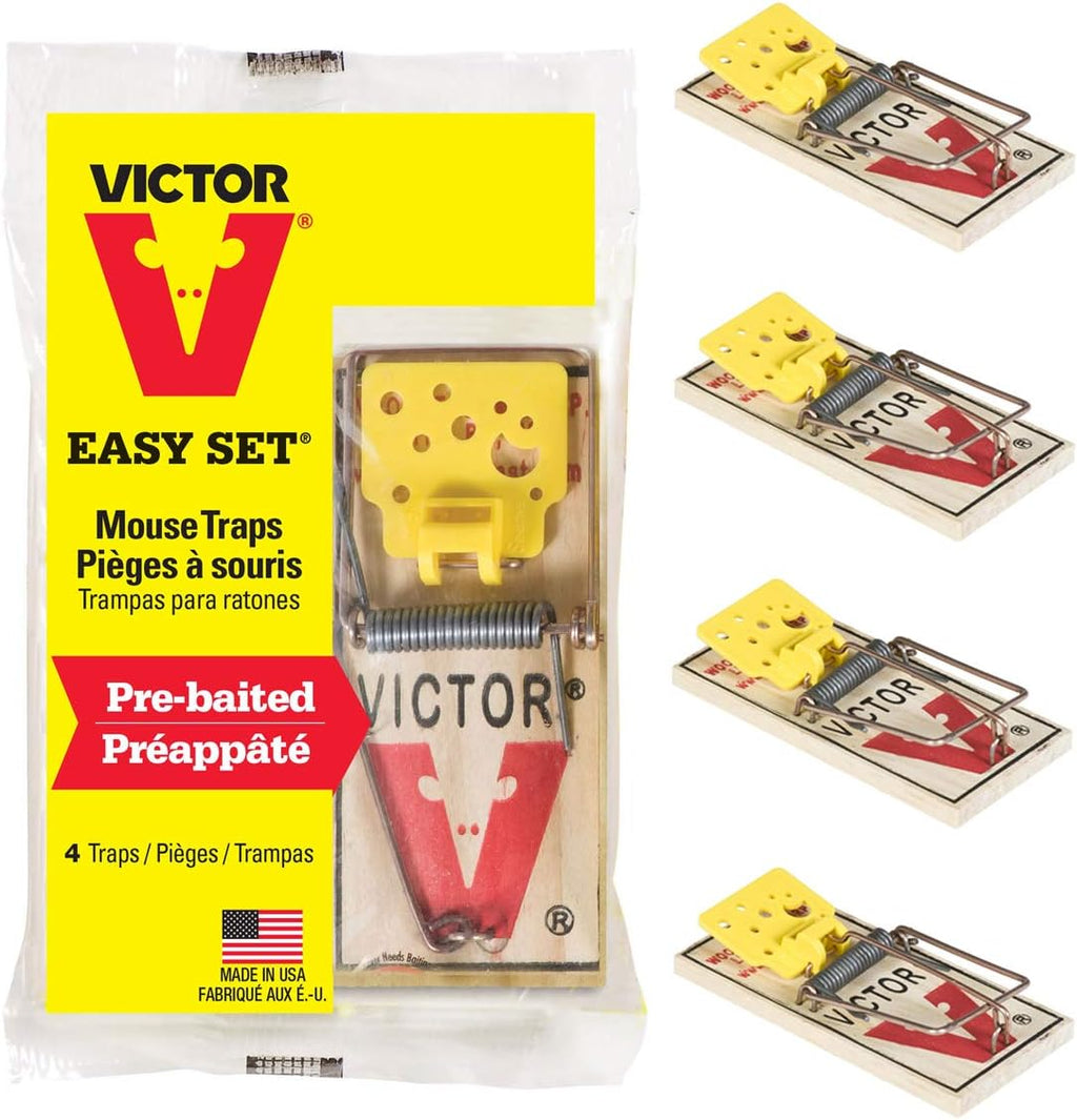 4 Pack Wooden Mouse Trap P585