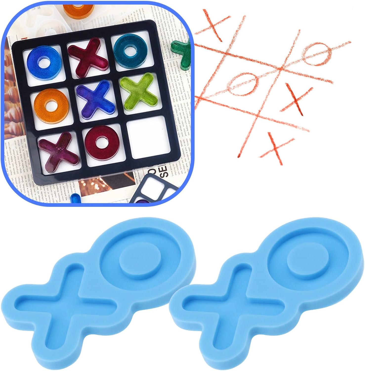 5Pcs Blue Silicone Moulds for Board Game U616