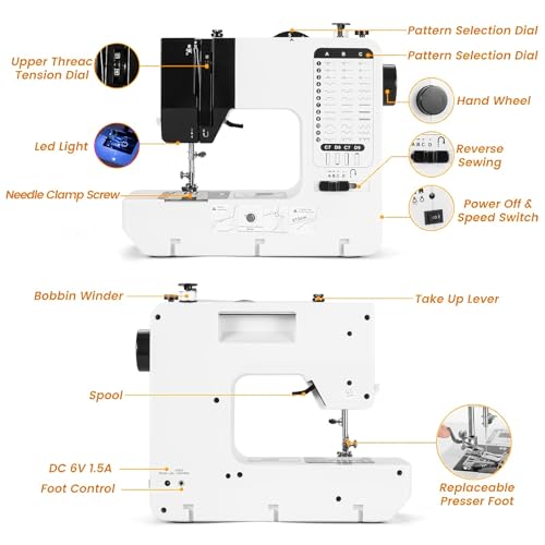38 Stitch Patterns Sewing Machine with Sewinglight H297994