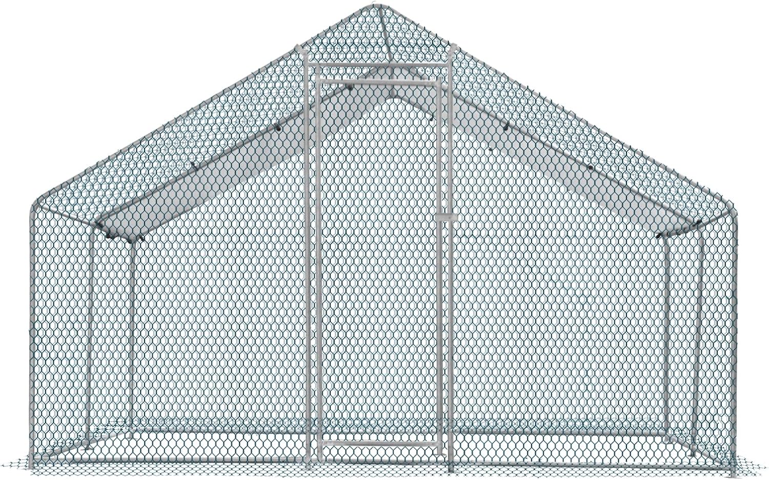 13 x 10 ft Large Metal Chicken Coop with Waterproof Cover O768447
