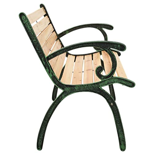 48.4" Cast Iron and Solid Firwood Patio Bench N785347