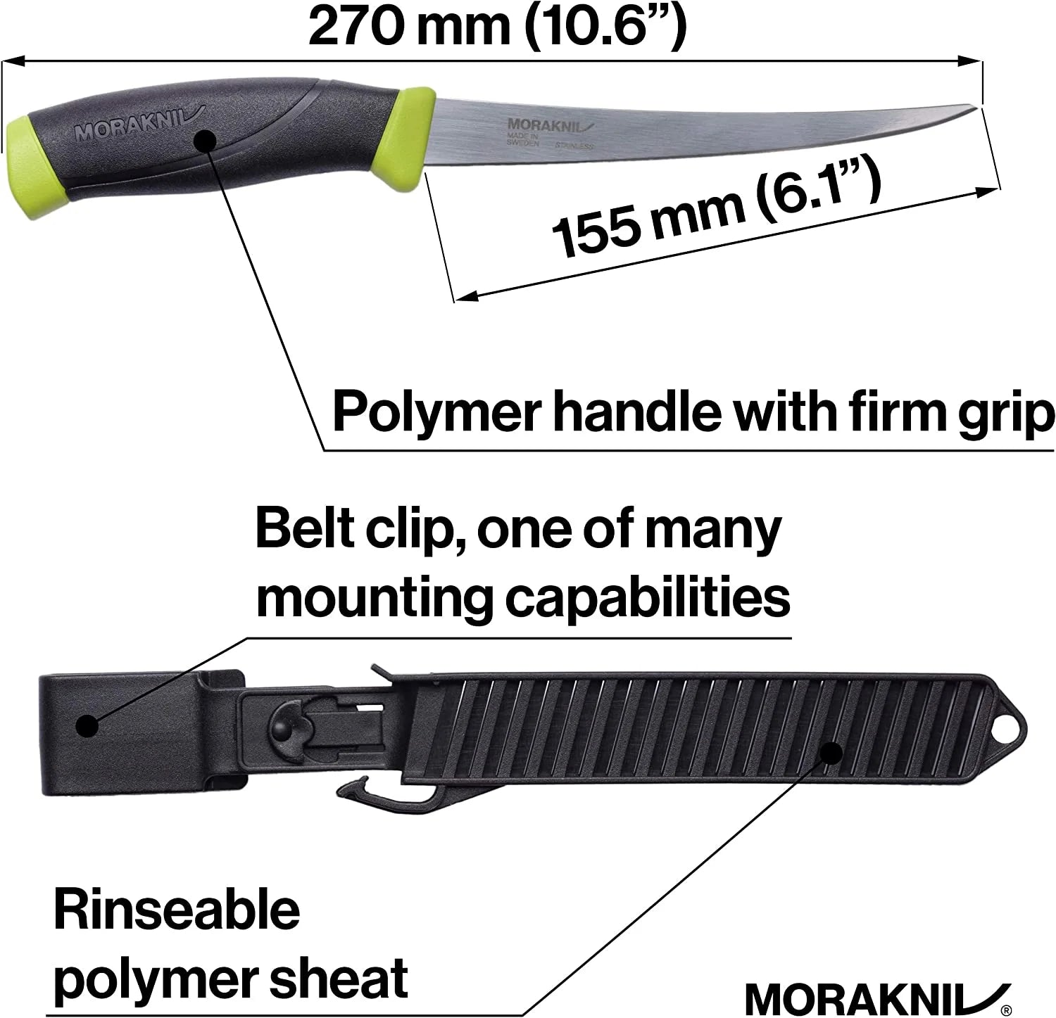 Fillet Knife with Sandvik Stainless Steel Blade U4994