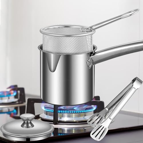 Deep Fryer Pot with Cover and Net Basket E101355