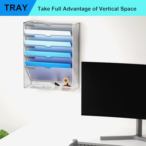 Black 10 Tier Wall Mounted File Organizer H189