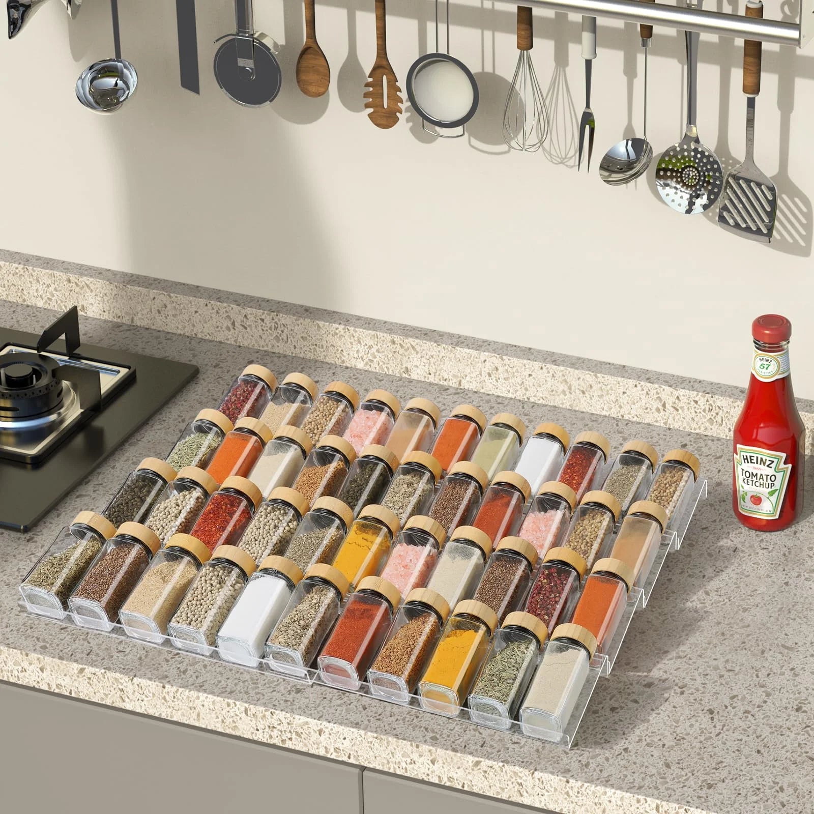 Clear Acrylic 4 Tier Spice Rack Organizer V2024