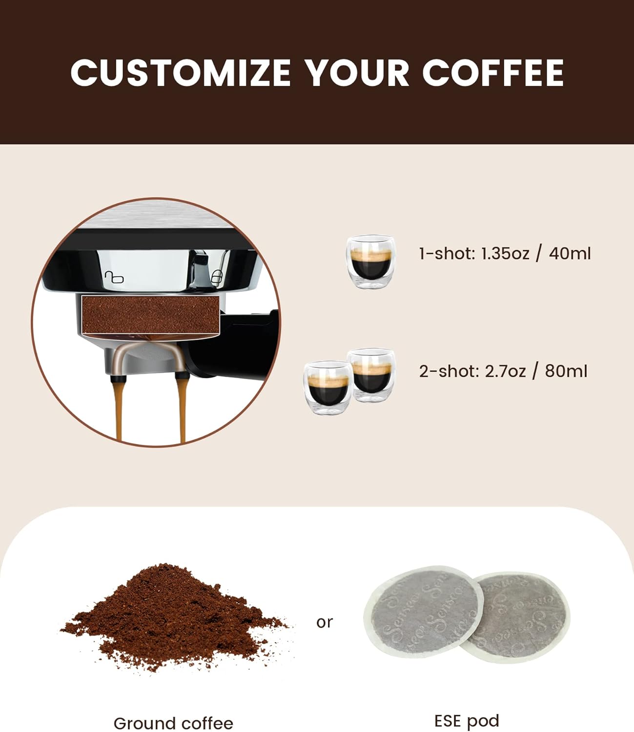 20 Bar Semi-Automatic Espresso Machine with Milk Frother X23032