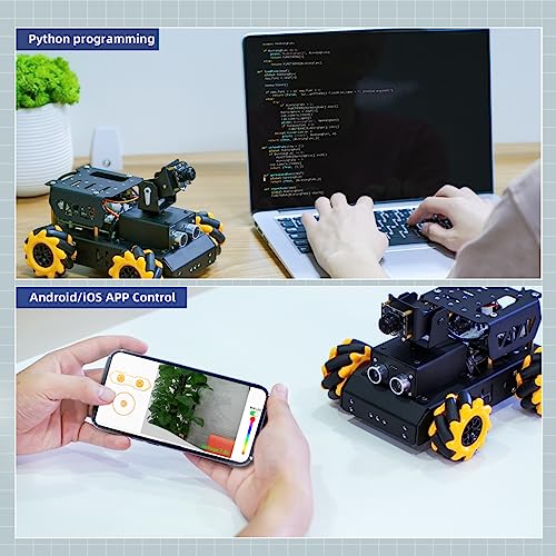 Raspberry Pi 4B 8GB AI Vision Robot Kit with Mecanum Wheels U49409