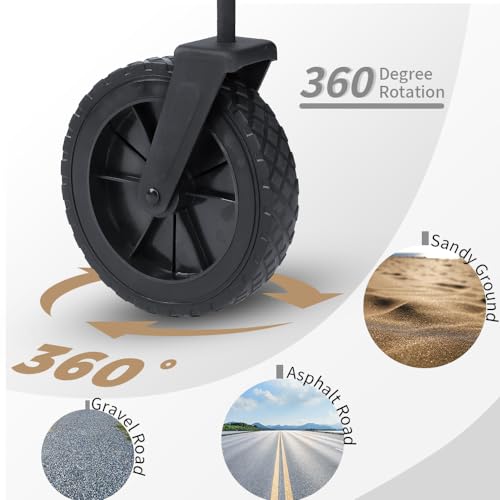 Collapsible Double Decker Wagon with All-Terrain Big Wheels Black I744710