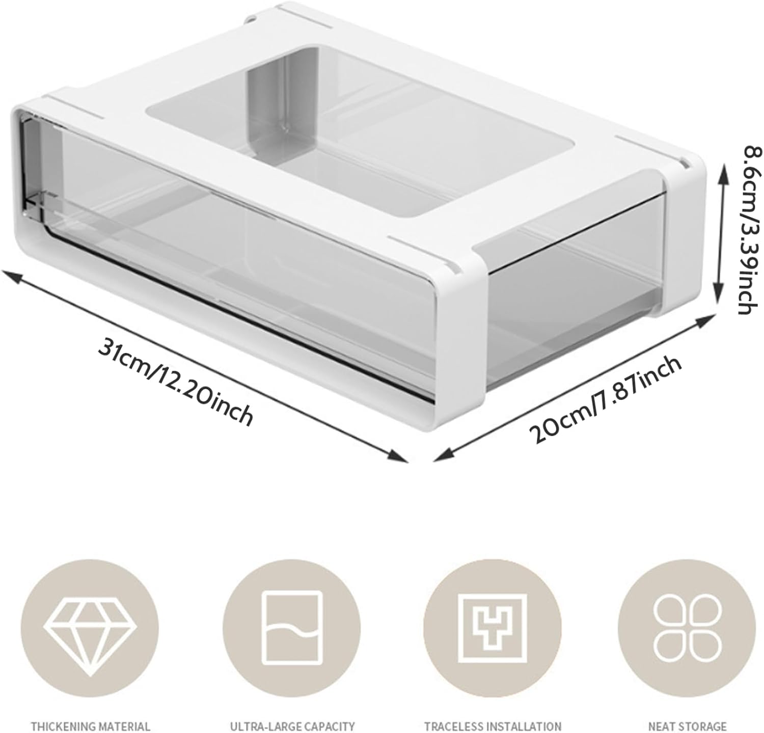 Adhesive Under Cabinet Drawer Slide Out Organizer U27737