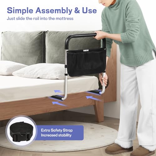 Adjustable Bed Assist Rails with Foam Handle & Double Side Storage Bag B64645