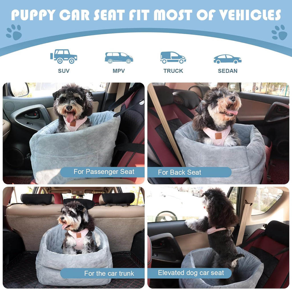 Washable Dog Booster Car Seat with Memory Foam Cushion Q9941