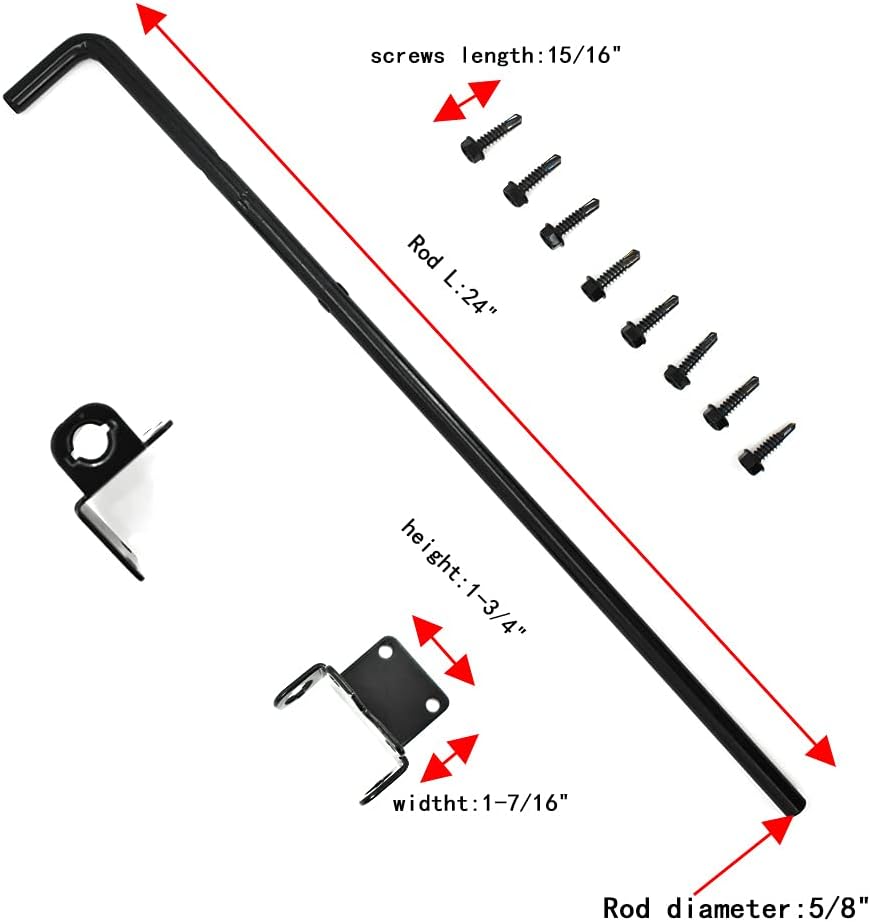 Heavy Duty Steel Gate Drop Rod 36 inch Black Finish 2 Pack W144829