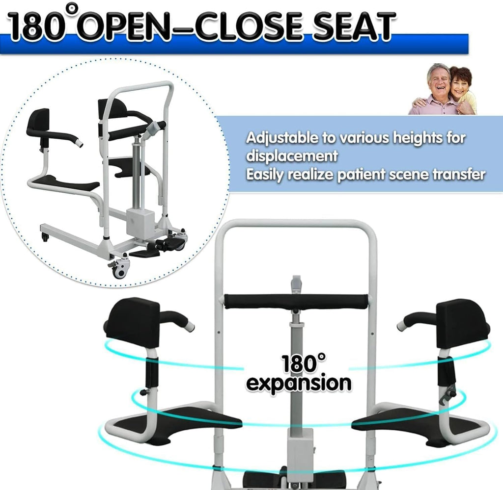 Electric Patient Lift Transfer Chair with 180° Split Seat and Bedpan X988143
