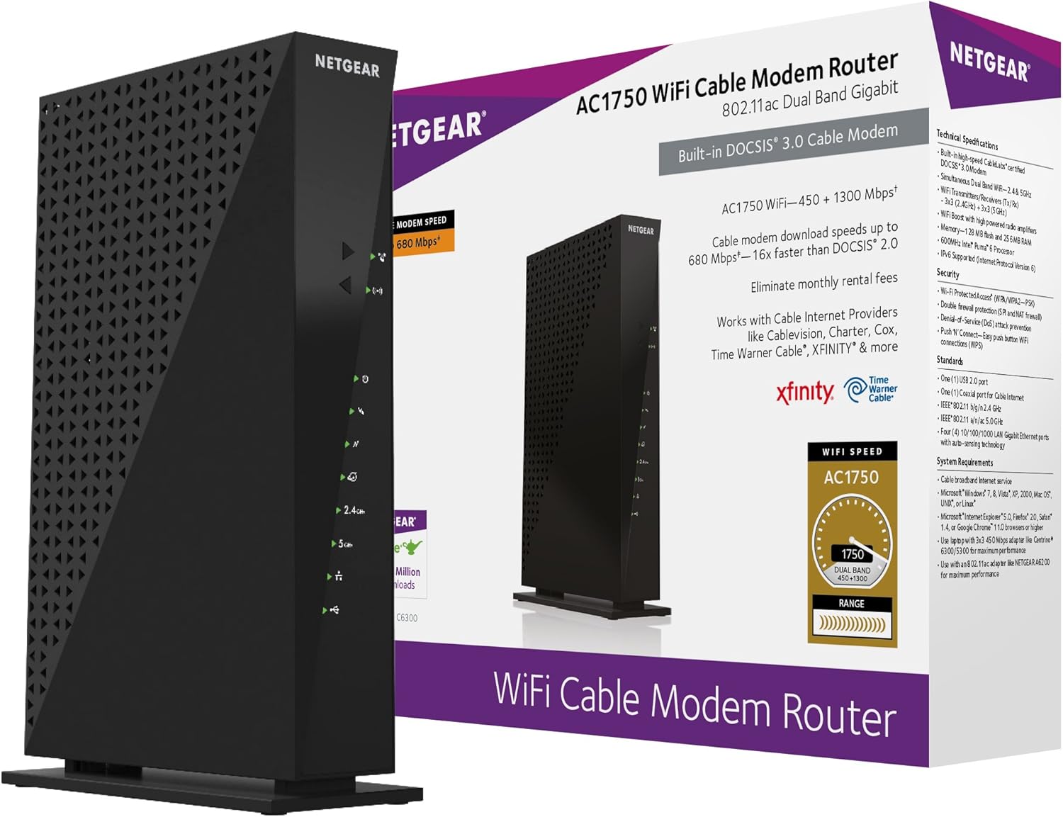 Cable Modem WiFi Router Combo D3948