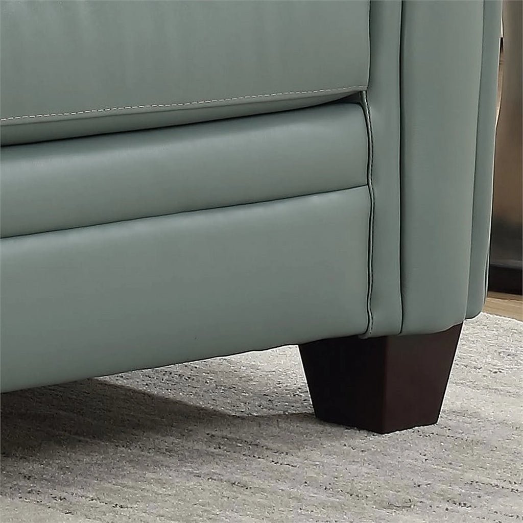 Spa Green Leather Tufted Back Sofa F193