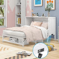 White Queen Size Murphy Bed with Bookcase I5350