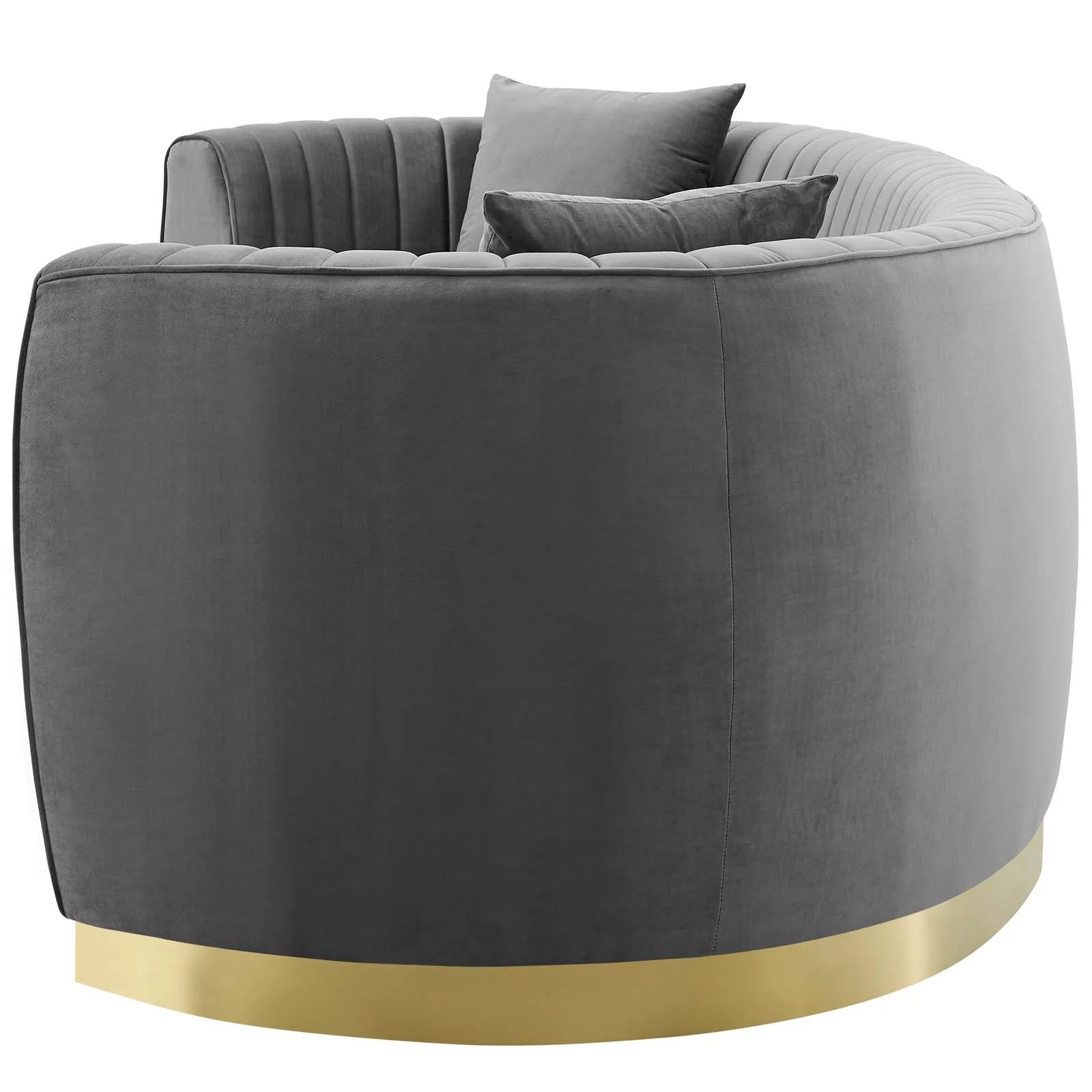 Grey Velvet Sofa D7403