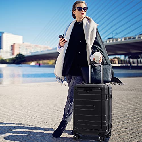 20 Inch PC Hardside Carry On Luggage with Front Pocket K2034