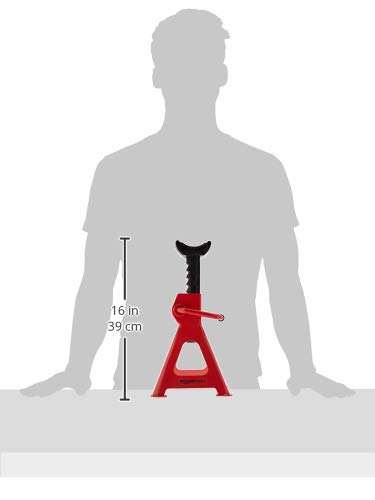 3 Ton Capacity Steel Auto Stands, 1 Pair, Black and Red Q731450