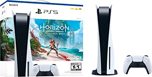 Playstation 5 Disc Version Console Horizon Forbidden West Bundle - 4K-TV Gaming, 16-GB GDDR6 RAM, 8K Output, WiFi 6, 825GB SSD M77137