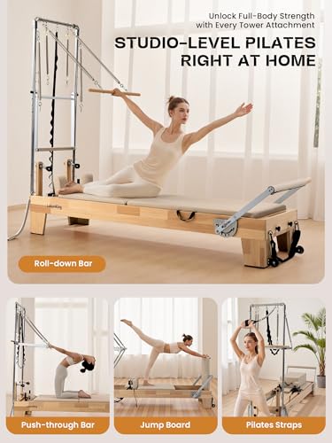 Oak Wood Pilates Reformer Machine V3455