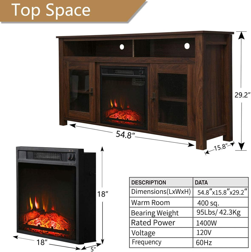 Rustic Wooden Electric Fireplace TV Stand T66272