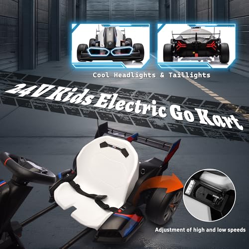 Black Electric Go Kart with Adjustable Seat W788147