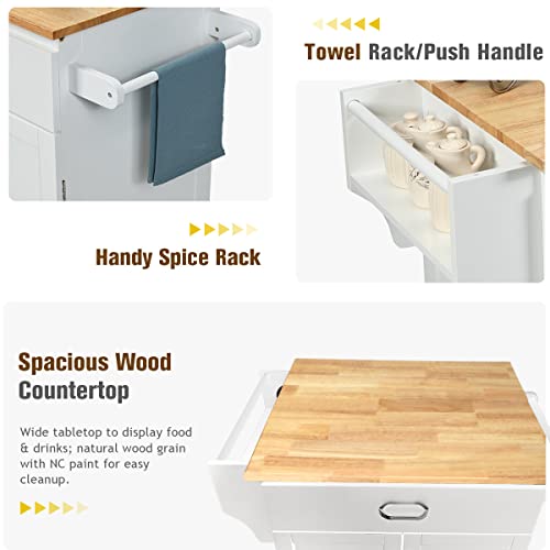 Kitchen Island Cart with Storage on Wheels D7467